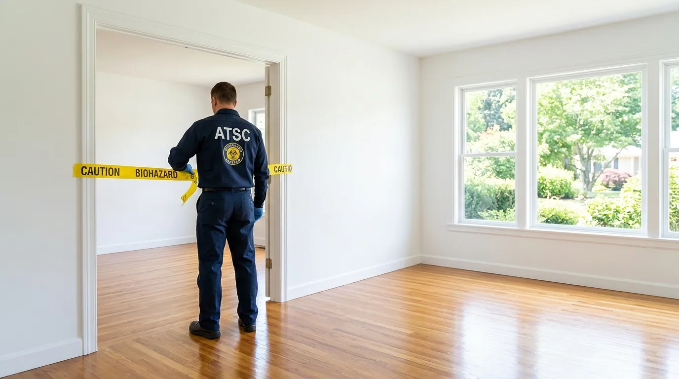 Certified biohazard cleanup crew performing Decomposition Cleanup in Glastonbury